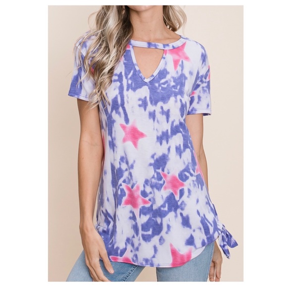 274 ๐ 2 for $16 Pretty purple tie dye star print top - Picture 2 of 7